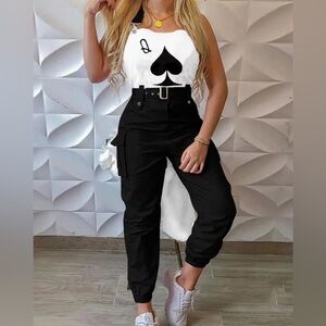 RT34. CBR Black High-Waisted Joggers